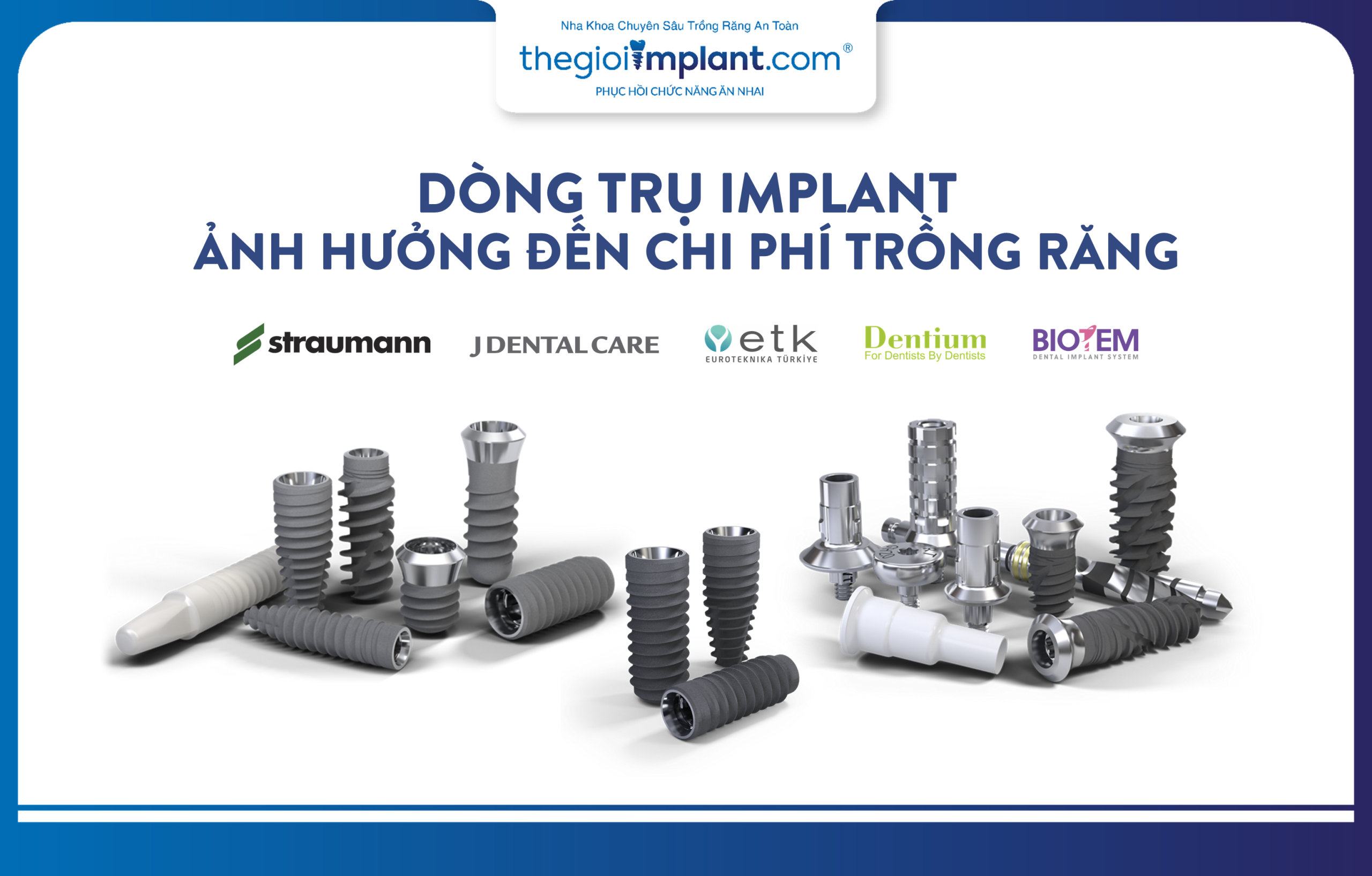 Different implant brands will have different costs