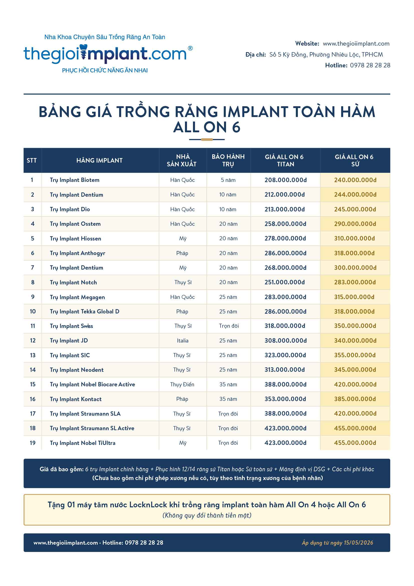 Implant Price List 3